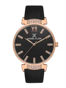Daniel Klein Women Embellished Dial & Leather Straps Analogue Watch DK 1 13438-5