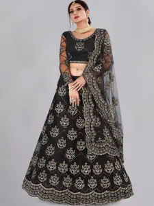 ZAALIMA FASHION Embroidered Semi-Stitched Lehenga & Blouse With Dupatta