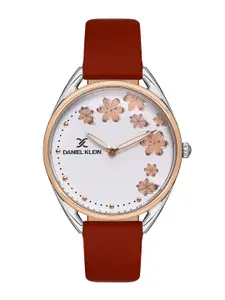 Daniel Klein Trendy Women Printed Dial Leather Straps Analogue Watch DK.1.13352-5