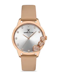 Daniel Klein Trendy Women Silver Embellished Dial & Grey Strap Analogue Watch DK.1.13238-5