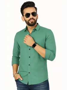 IKON FASHION Men Textured Spread Collar Casual Shirt