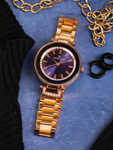 Daniel Klein Women Blue & Rose Gold Analogue Watch DK11368-6