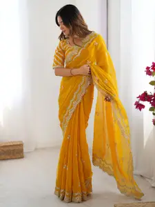 LeeliPeeri Designer Embellished Sequinned Silk Blend Designer Saree