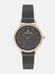 Daniel Klein Women Black Textured Analogue Watch DK12058-3
