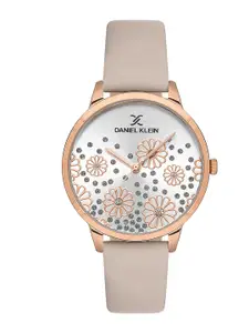 Daniel Klein Women Embellished Leather Straps Analogue Watch DK.1.13459-5