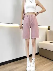 StyleCast x Revolte Women Slim Fit High-Rise Denim Shorts