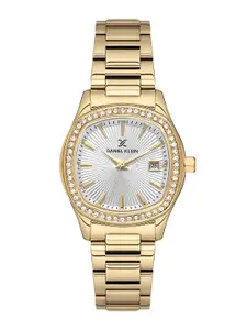Daniel Klein Women Embellished Dial & Stainless Steel Bracelet Style Straps Analogue Watch DK.1.13866-2