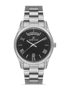 Daniel Klein Premium Women Black And Silver Embellished Dial & Strap Watch DK.1.13227-2