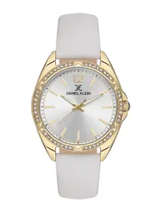 Daniel Klein Women Embellished Dial & Leather Straps Analogue Watch DK.1.13485-2