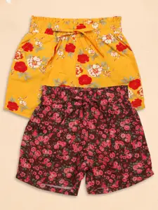 CUTECUMBER Girls 2 Floral Printed Shorts