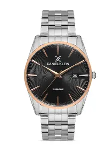 Daniel Klein Supreme Men Black Dial & Silver Toned Straps Analogue Watch DK.1.13322-5_OR