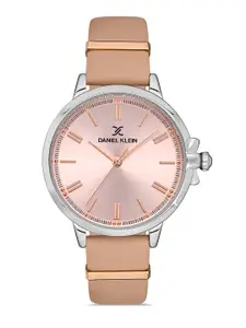 Daniel Klein Trendy Women Pink Dial & Leather Straps Analogue Watch DK.1.13260-5