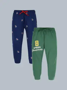 PLUM TREE Boys 2-Pcs Printed Pure Cotton Joggers