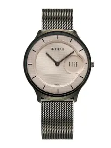 Titan Edge Murals Men Stainless Steel Bracelet Style Straps Analogue Watch 1843QM07