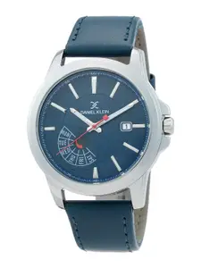 Daniel Klein Men Blue Dial & Blue Leather Straps Analogue Watch