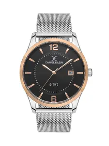 Daniel Klein D-Two Men Black Dial & Silver Toned Straps Analogue Watch DK 1 13309-5_OR