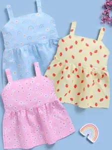 Toonyport Girl Pack Of 3 Printed Fit and Flare Dress