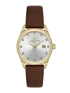 Daniel Klein Premium Men Embellished Dial & Leather Straps Analogue Watch DK.1.13664-3