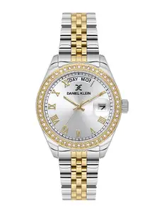 Daniel Klein Women Embellished Dial & Stainless Steel Bracelet Style Straps Analogue Watch DK.1.13867-4