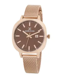 Daniel Klein Women Brown Dial & Bracelet Style Straps Analogue Watch DK.1.12825