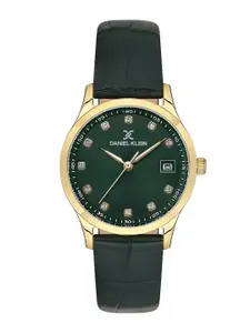 Daniel Klein Premium Women Embellished Dial & Leather Straps Analogue Watch DK.1.13595-3