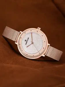 Daniel Klein Women White & Rose Gold-Toned Analogue Watch DK11540-3