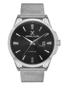 Daniel Klein Premium Men Black Dial & Silver Toned Straps Analogue Watch DK.1.13268-2