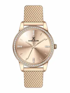 Daniel Klein Premium Women Embellished Dial & Textured Straps Analogue Watch DK.1.13696-5