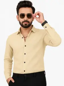 IKON FASHION Men Textured Spread Collar Casual Shirt