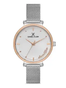 Daniel Klein Women Gold-Toned Embellished Dial & Gold Toned Bracelet Style Straps Analogue Watch DK 1 13160-3