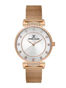 Daniel Klein Women Embellished Dial & Bracelet Style Straps Analogue Watch DK.1.13437-4