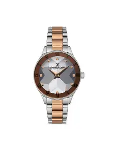 Daniel Klein Premium Women Silver & Gold-Toned Dial & Strap Analogue Watch DK.1.13240-2