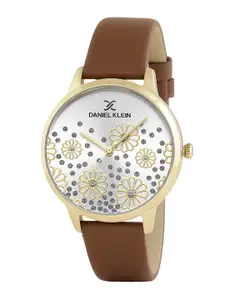 Daniel Klein Women Embellished Dial & Leather Straps Analogue Watch DK.1.13459-3