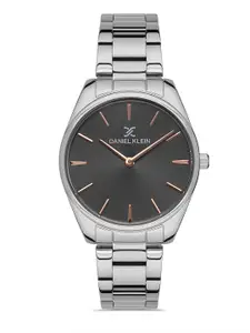 Daniel Klein Premium Women Black Dial & Silver-Toned Straps Analogue Watch DK.1.13248-6_