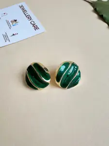 The Jewellery Tale Sterling Silver Gold-Plated Enamelled Contemporary Studs