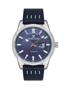 Daniel Klein Premium Men Blue Dial & Leather Strap Analogue Watch DK.1.13296-2_OR
