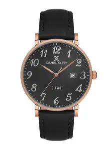Daniel Klein Men Printed Dial & Leather Straps Analogue Watch DK.1.13562-5