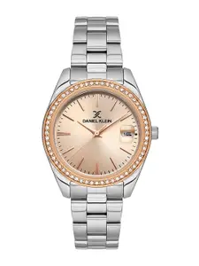 Daniel Klein Women  Embellished Dial & Straps Analogue Date Aperture Watch DK.1.13489-5