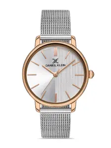 Daniel Klein Fiord Women Silver-Toned Dial & Textured Straps Analogue Watch DK 1 13236-3