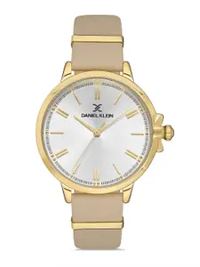 Daniel Klein Trendy Women Silver-Toned Dial & Leather Straps Analogue Watch DK 1 13260-2