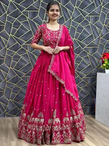 A TO Z CART Embroidered Ready to Wear Lehenga & Unstitched Blouse With Dupatta