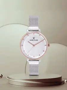 Daniel Klein Women Silver-Toned Textured Analogue Watch DK11637-3