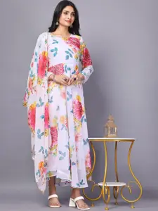 Raiyani Fashion Raiyani Enterprise Floral Printed Fit & Flared Maxi Ethnic Dress With Dupatta