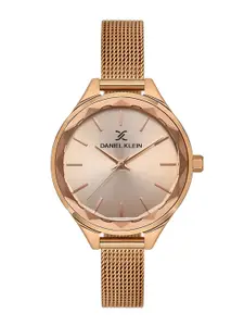 Daniel Klein Women Textured Dial & Metal Straps Analogue Watch DK.1.13508-5