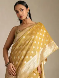 Soch Woven Design Zari Silk Blend Tussar Saree