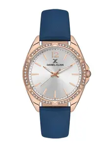 Daniel Klein Women Embellished Dial & Leather Straps Analogue Watch DK.1.13485-5