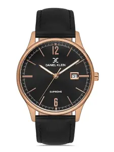 Daniel Klein Supreme Men Black Dial & Leather Strap Analogue Watch DK.1.13287-5_OR