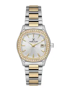 Daniel Klein Women Embellished Dial & Stainless Steel Bracelet Style Straps Analogue Watch DK.1.13866-3