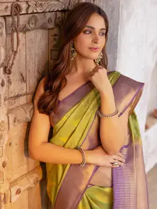 Soch Woven Design Zari Tussar Saree with Blouse Piece