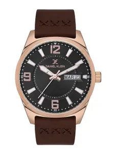 Daniel Klein Men Premium Embellished Leather Straps Analogue Watch DK.1.13668-6